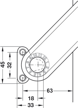 Screw-on bracket, For Maxi Up/Duo standard/forte flap fittings