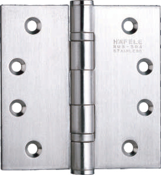 Butt hinge, SS304, 4 x 4 x 3 mm -2 ball bearing, SQUARE CORNER