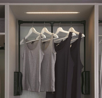 Cabinet mounted Wardrobe Lift, with Soft closing
